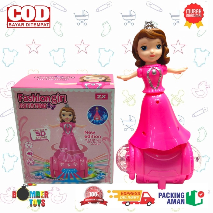 MAINAN ANAK DANCE ROTATING SUPER HERO FASHION GIRL ROBOT PUTRI MUSIC