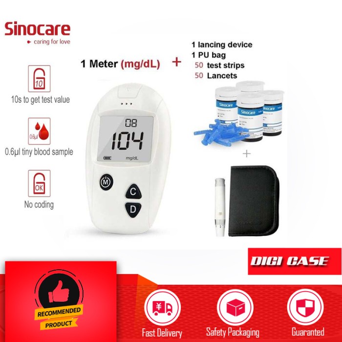 Alat Pengukur Tester Gula Darah Diabetes Digital 50 Strip - GA-7