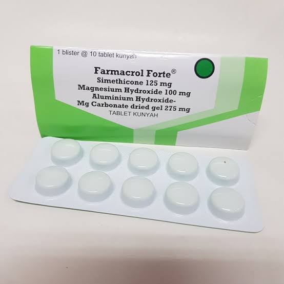 Farmacrol Forte Tablet Kunyah Mengatasi Maag , Kembung Dan Asam Lambung ORIGINAL-BPOM