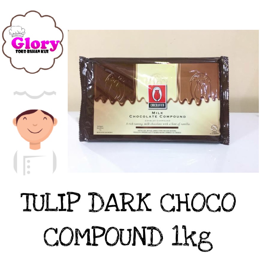 

✨NEW✨ -tulip dark chocolate compound 1 kg / coklat batang- 1.1.23