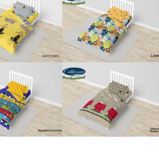 ☆ Sprei California  Single Size Disney Frozen Mickey Minnie Toy story Snoopy ●