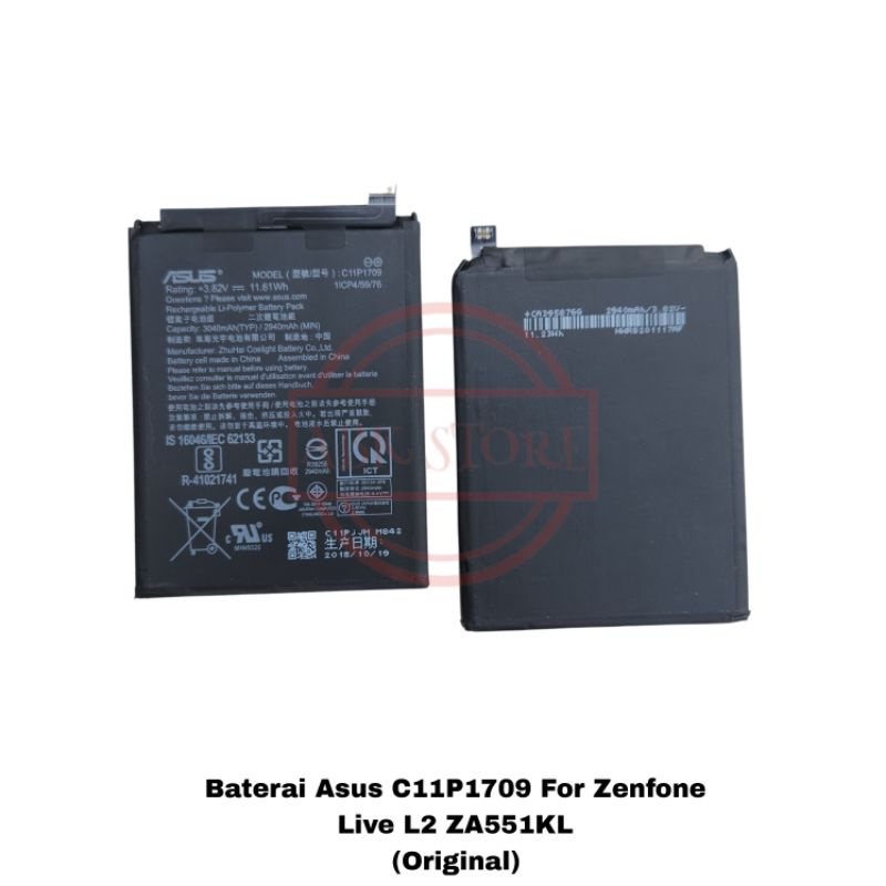 BATERAI BATTERY ASUS C11P1709 FOR ZENFONE LIVE L2 ZA551KL ORIGINAL BATRE