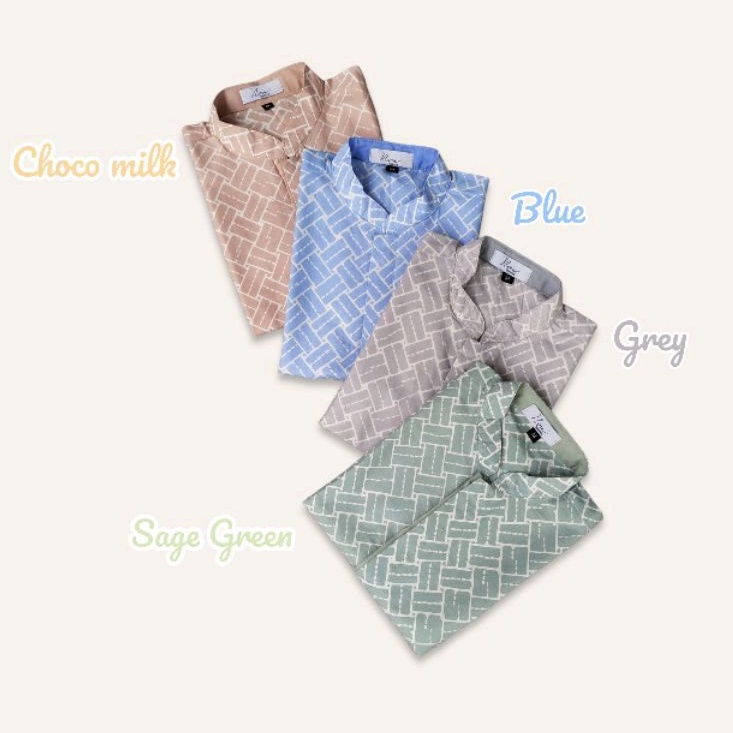 Kemeja batik anak Sage, Coksu, Abu, biru
