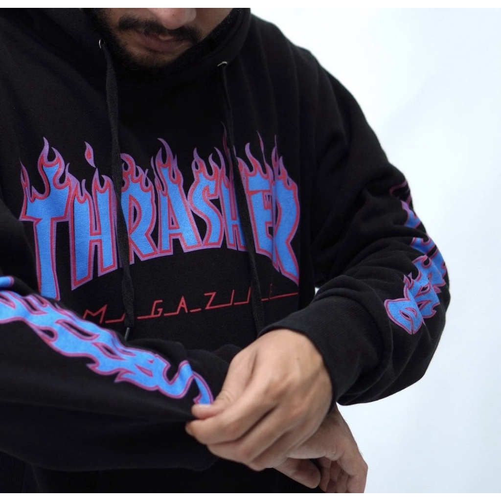 JAKET SWEATER HOODIE THRASHER FULL TAG&amp;LABEL