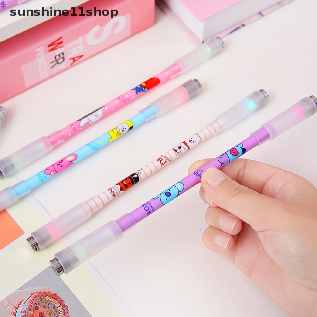 Sho Keren Rotag LED Flash Gel Pen Dengan Lampu Siswa Mode Gaming Spinning Pen Ballpoint Mahasiswa Pereda Tekanan Hadiah Pena Alat Tulis N