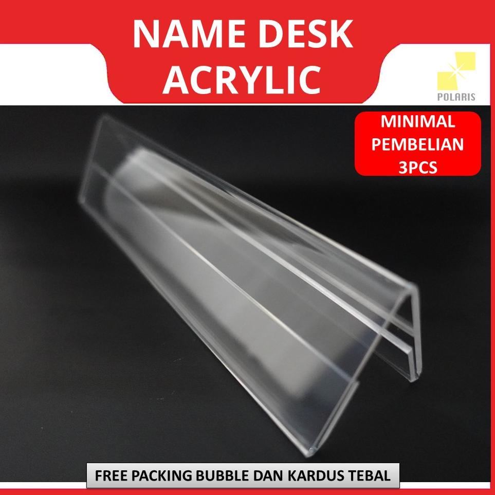

R91 NAME DESK ACRYLIC 2 SISI SIGN HOLDER - NAME PLATE CLEAR TAG PAPAN NAMA MEJA AKRILIK - PAPAN MEJA RESERVED - NAMA MEJA AKRILIK SEGITIGA BARANG TERUPDATE ₮