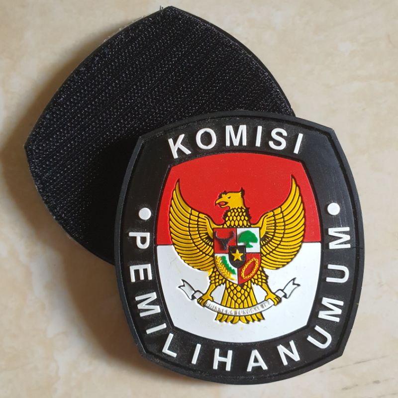 patch rubber logo komisi pemilihan umum / kpu / pemilu / tempelan emblem karet velcro