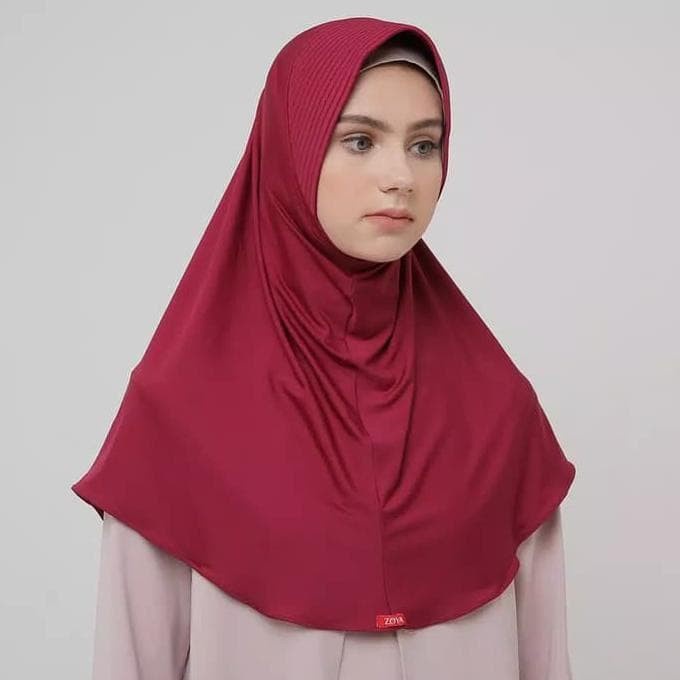Zoya Kerudung Instan Bergo Marsha HL Casual Warna MAROON