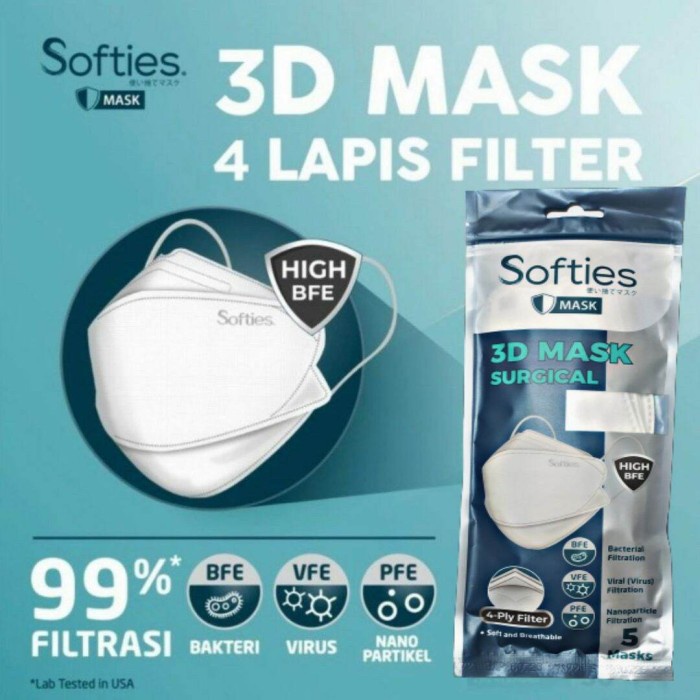 masker softies 3D surgical isi 5 pcs