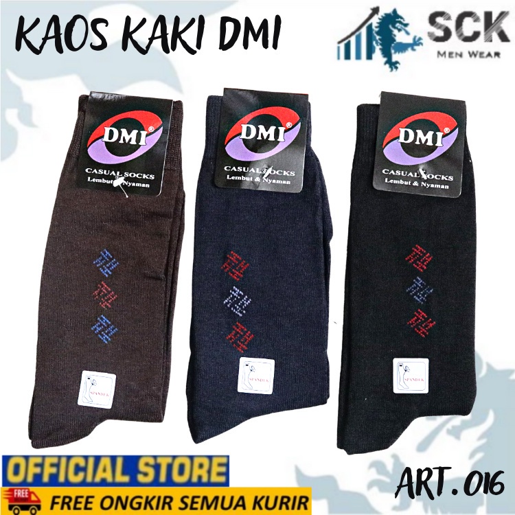 Kaos Kaki Pria DMI 016 017 018 019 Panjang Sebetis Premium 21-22 cm / Kaos Kaki Kantor