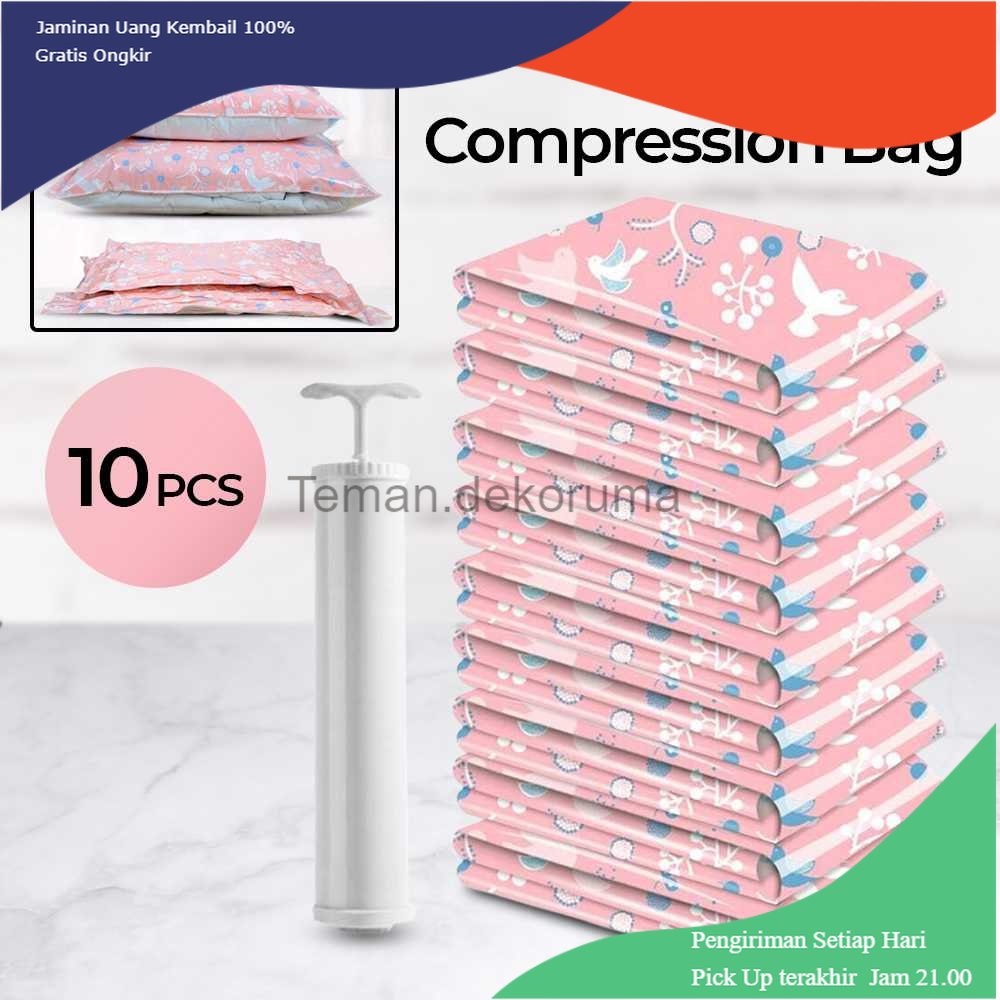 TD- TMP WHISM Kantong Plastik Pakaian Vacuum Compression Bag 10 PCS - SN1000