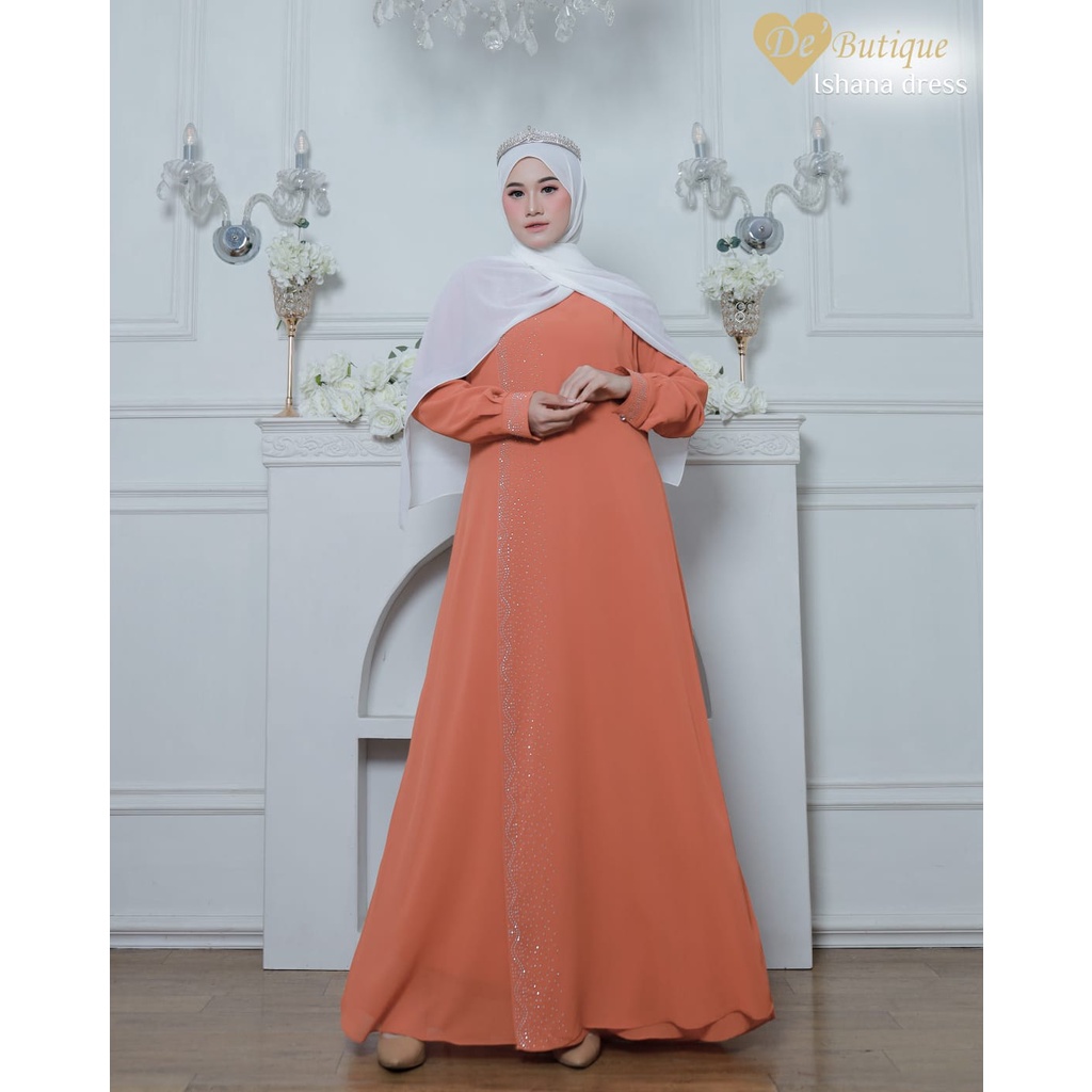 Ishana Dress/ 100% Gamis Original De'Butique/ Gamis Cantik Bahan Ceruty