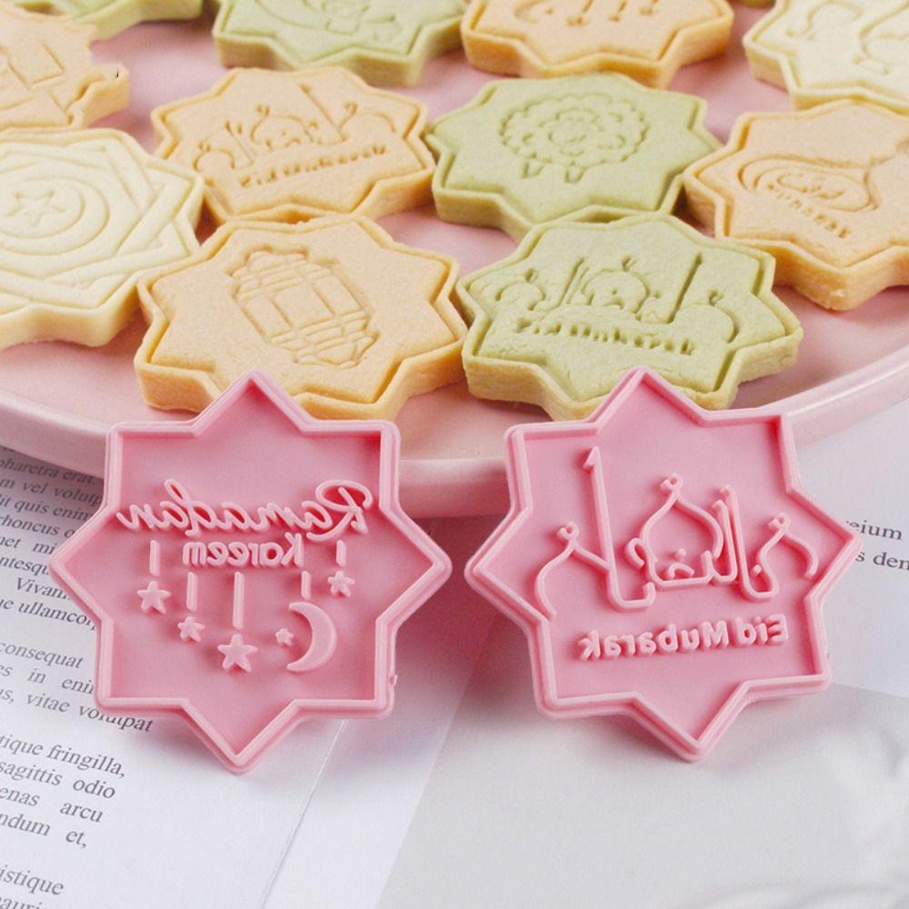 [Elegan] Cookie Cutters DIY Pastry Press Stamp Alat Dekorasi Kue Muslim Eid Mubarak