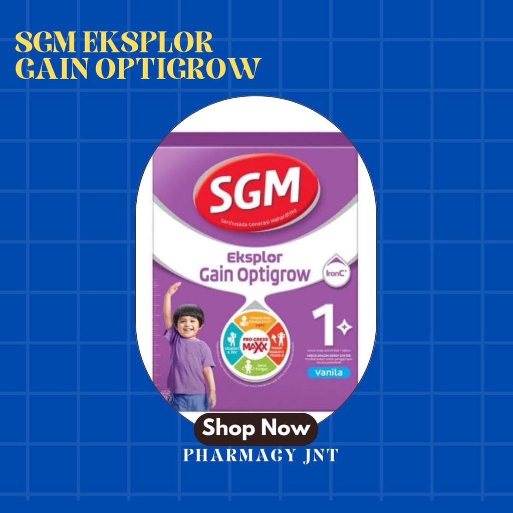 SGM EKSPLOR GAIN OPTIGROW 1 VANILLA  ISI 400 GRAM / SUSU TINGGI KALORI PENAMBAH BERAT BADAN