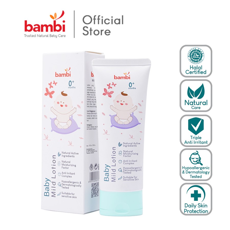 Makassar ! Bambi Baby Mild Lotion Tube 100 ml