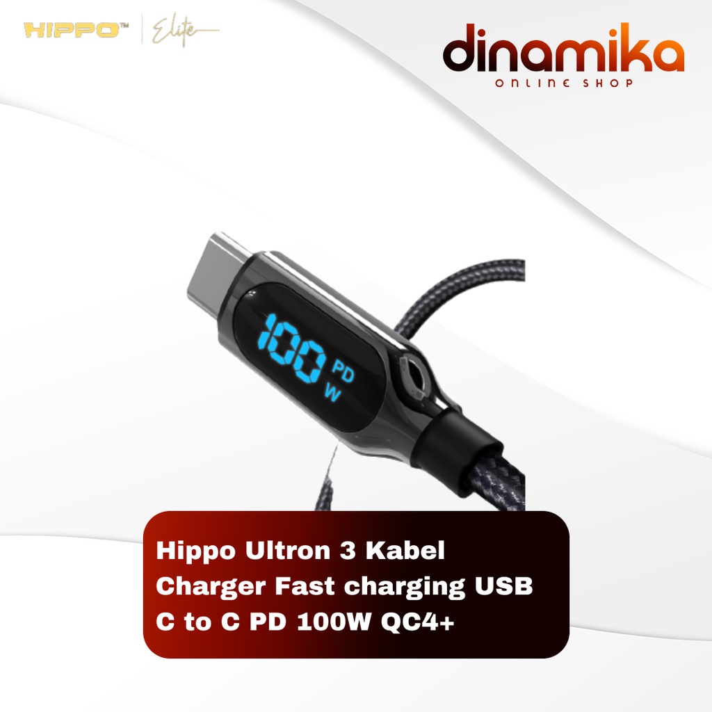 Hippo Ultron 3 Kabel Charger Fast charging USB C to C PD 100W QC4+
