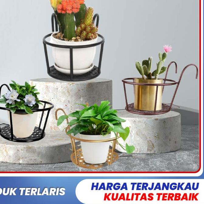 ❇ Goland Rak Bunga Balkon Rak Pot Tanaman Pot Gantung Rak Pot Balkon ♞