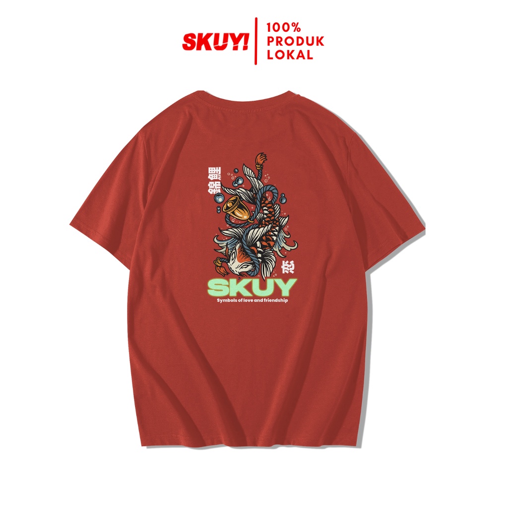 Skuy Kaos Dewasa Merah Bata Unisex | Koi Skuy Glow in the dark SKY176