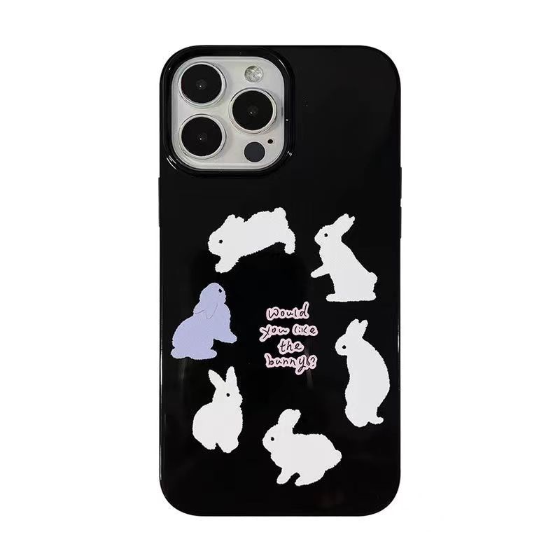 IPHONE Ins Kelinci Putar Cocok Untuk Iphone14 14pro 14plus 13 13mini 13pro 13prm iPhone12 7Plus 8Plus Xr XS 13 12mini Pro Max Empat Sudut Casing Ponsel Tahan Guncangan