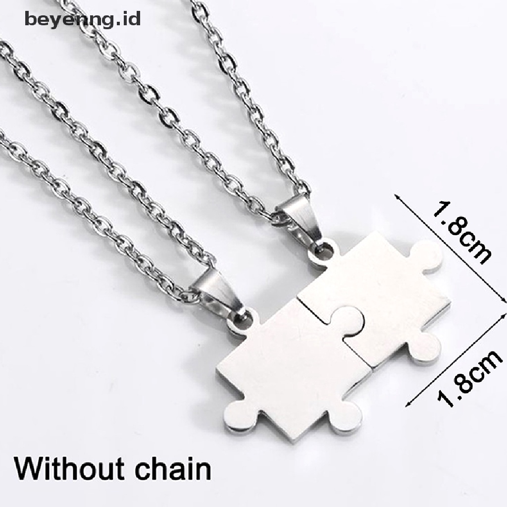 Beyen 1pasang Kalung Liontin Puzzle Pasangan Kekasih Untuk Wanita Pria ID Baru