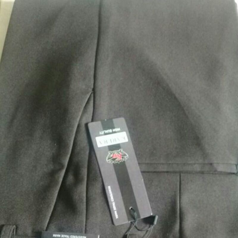 Leeza_9181/ Celana Kerja Formal Celana Kantor Pria Celana Jumbo Slimfit (Hitam/ 42 - 49)