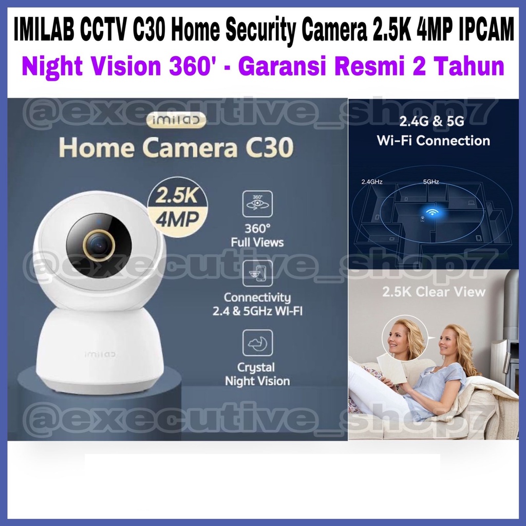 IMILAB CCTV C30 Home Security Camera 2.5K 4MP IPCAM - Night Vision 360°