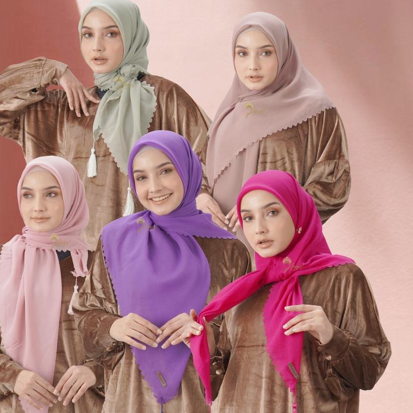 ♩ Bugis Hijab - Segiempat Tassel Lasercut - Hijab Segi Empat ☀