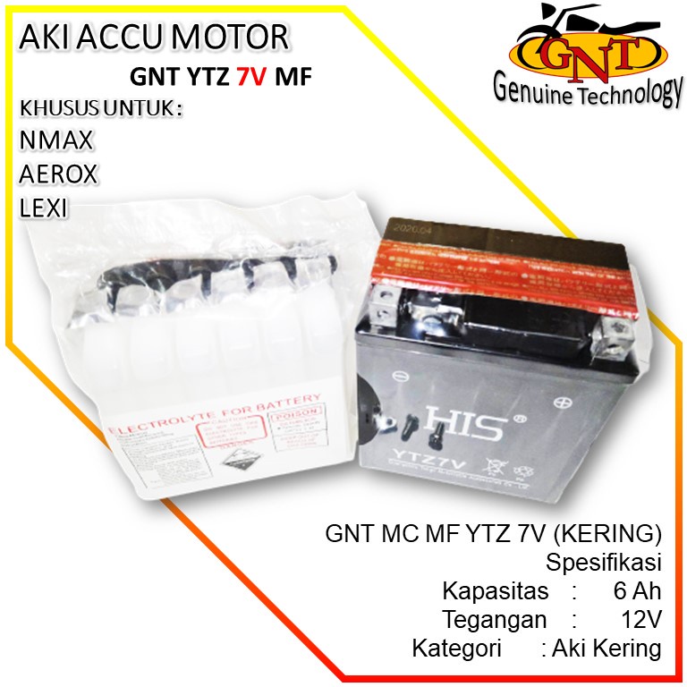 ACCU MOTOR YTZ 7V KHUSUS UNTUK YAMAHA NMAX/AEROX/LEXI /  ACCU MOTOR NMAX / ACCU MOTOR AEROX / ACCU M