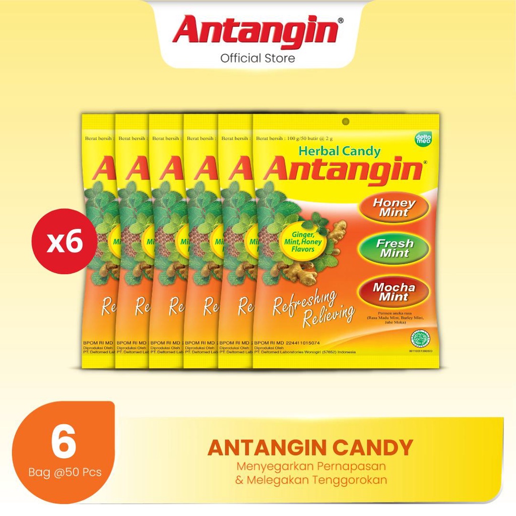 

Antangin Permen Herbal 6 Bag x 50 Butir Aneka Rasa -Pelega Tenggorokan