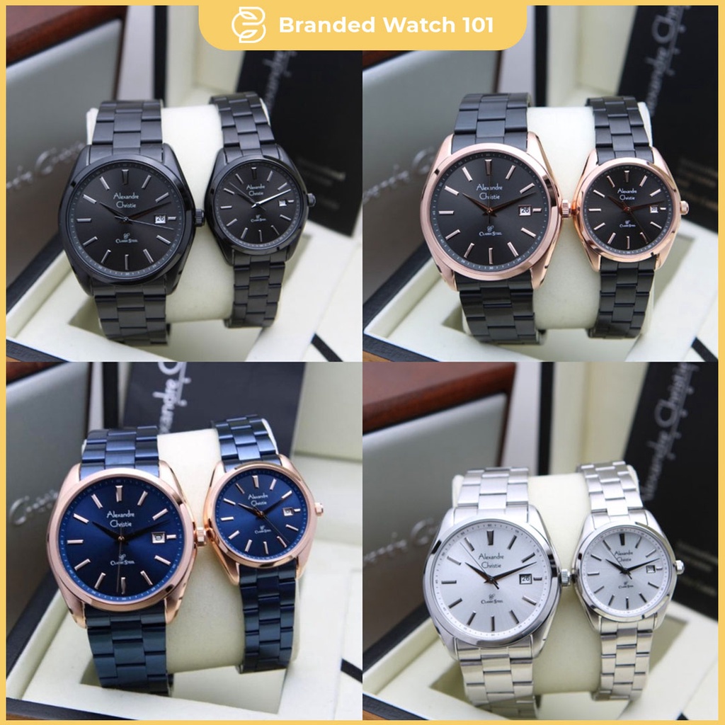 ORIGINAL Jam Tangan Pria &amp; Wanita Alexandre Christie AC 8656 / AC8656 / 8656 Garansi Resmi 1 Tahun, Stainless