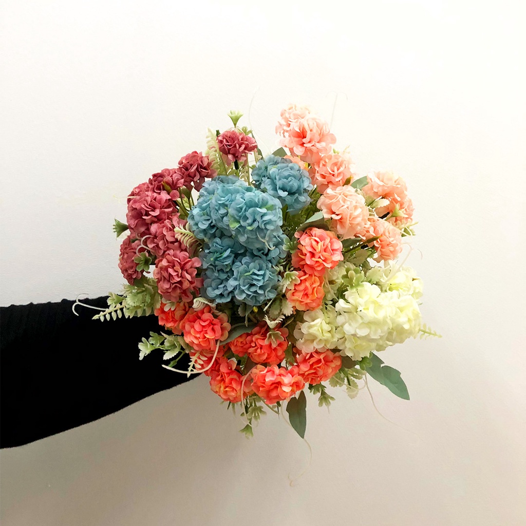 Bunga Hydrangea Hias Plastik Palsu Tangkai Ornamen Pajangan Dekorasi Rumah Import Artificial Flower  Azgalery PBP145