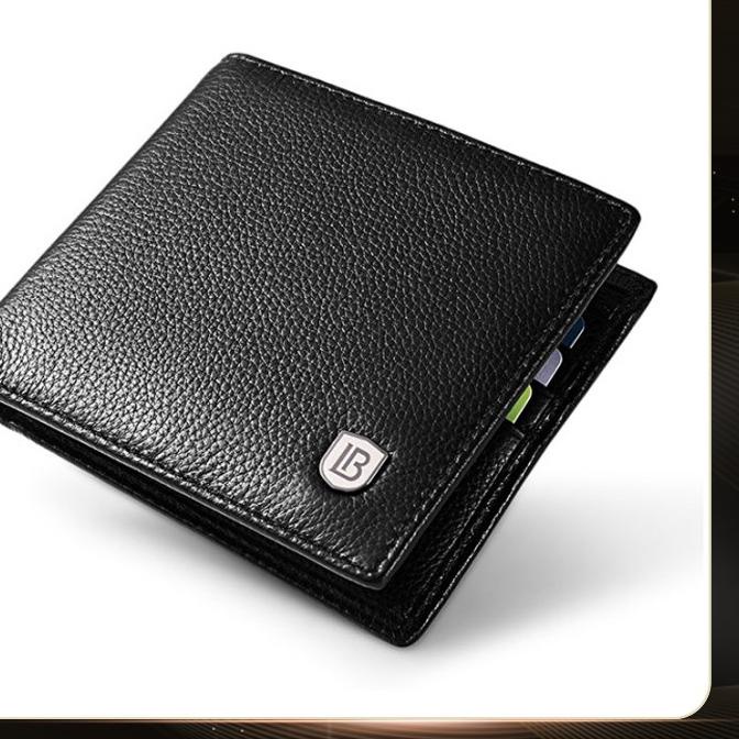 ➢ BOSTANTEN Dompet Pria Model Lipat Bahan Kulit PU Hitam/Coklat ✩