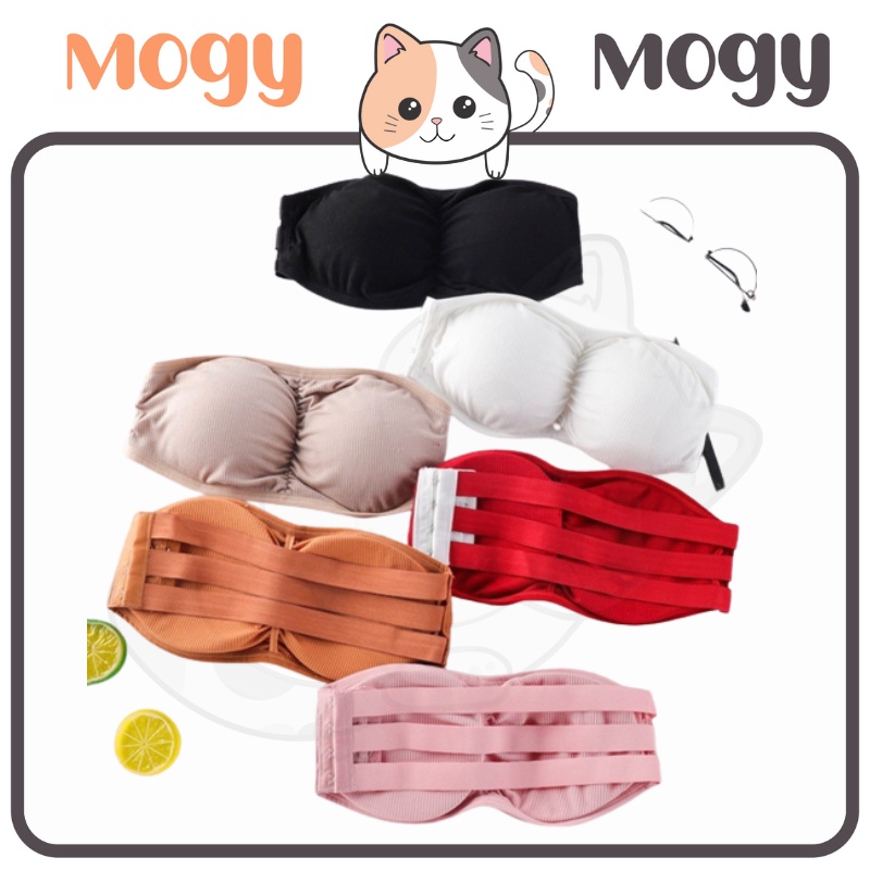 MOGYMOGY BRA541 Pakaian Dalam Wanita Bra Tanpa Kawat Bra Intim Tanpa Tali Bustier Bandeau Pakaian Dalam Dada