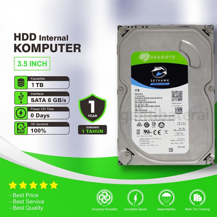 Terlaris Hdd Harddisk Internal Pc Komputer Cctv 1Tb Sata New