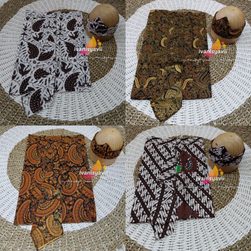 [1 Set] Sapit Urang + Udeng Instan || Motif Lengkap