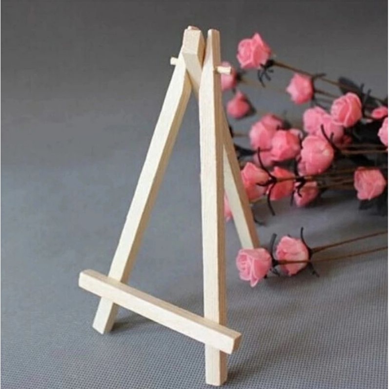 

Wooden Easel Tripod Stand Kayu Photo Lukis 25cm