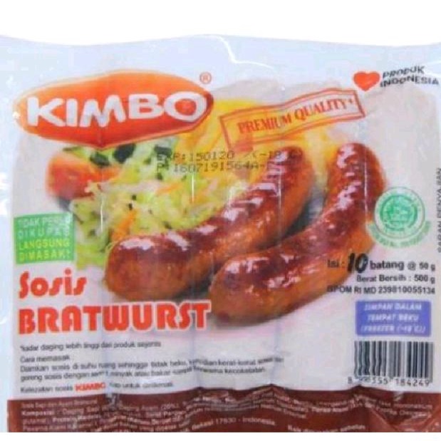 

Kimbo Sosis Sapi 10 Pcs 500gr,Sosis Sapi Jumbo Mini Bratwurt Original