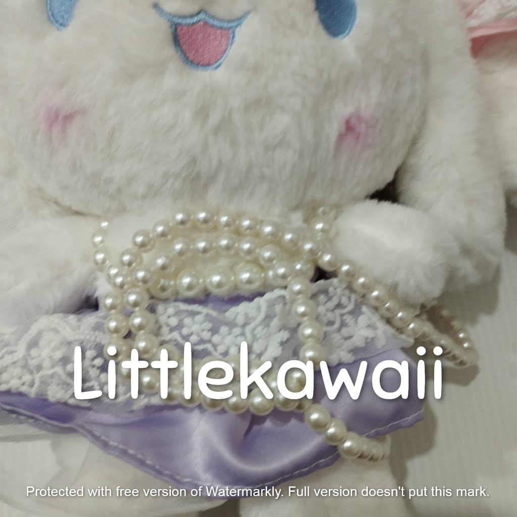 LK/Tas Ransel Boneka Plush Anak Remaja Fashion Korean Style Cinnamoroll Sanrio Tali Mutiara Unofficial Lucu Soft Cute