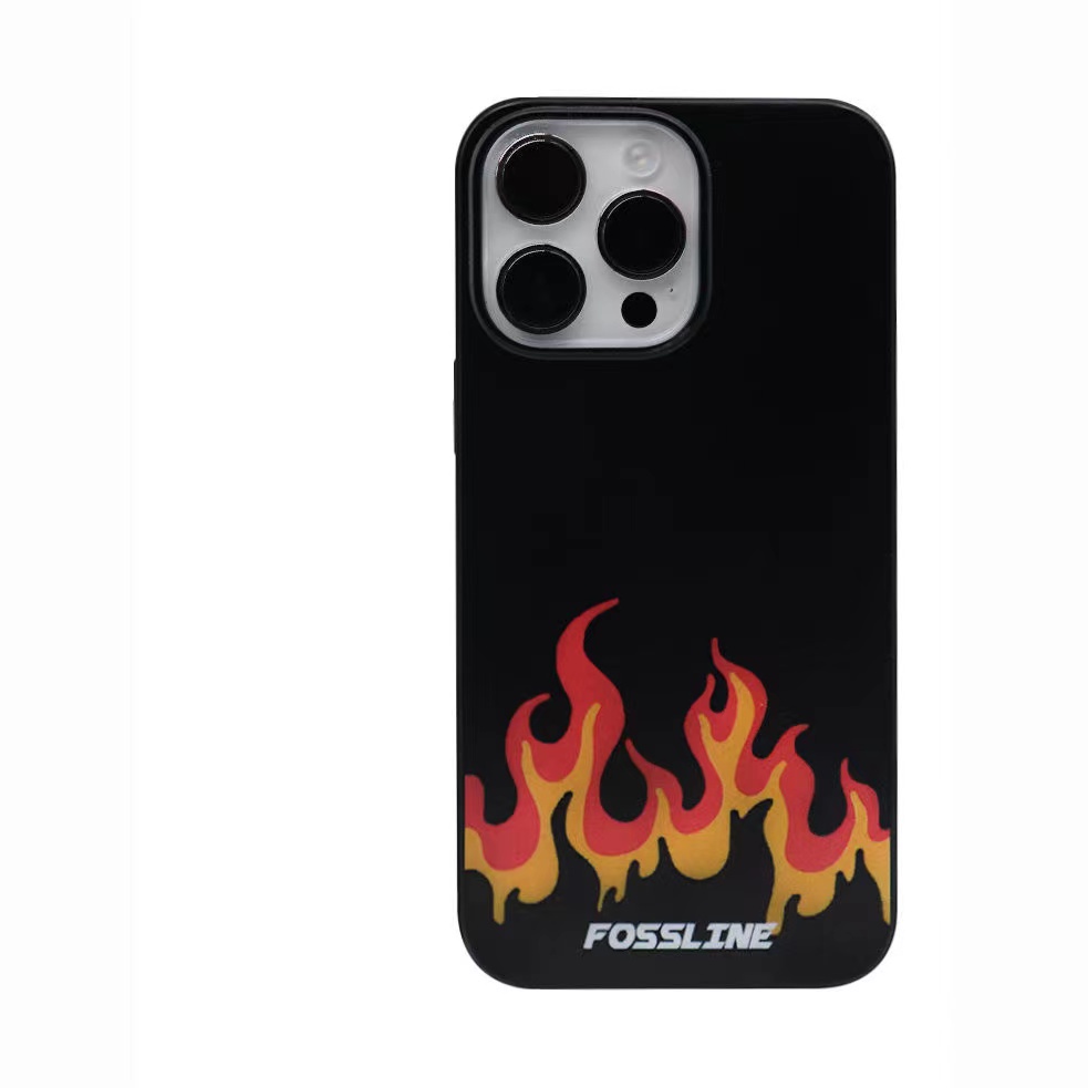 IPHONE Ins Pola Api Cocok Untuk Iphone14 14pro 14plus 13 13mini 13pro 13prm iPhone12 7Plus 8Plus Xr XS 13 12mini Pro Max TPU Empat Sudut Casing Ponsel Tahan Guncangan