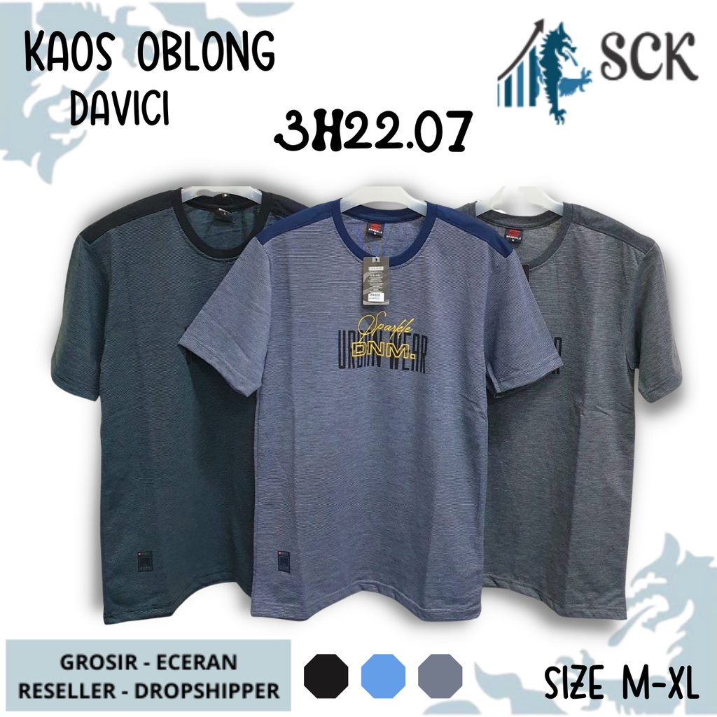 Kaos DAVICI 3H22.07 3H22.10 Distro Polos Motif Dewasa / Oblong Distro Pria M-XL / Pakaian Casual - sckmenwear GROSIR