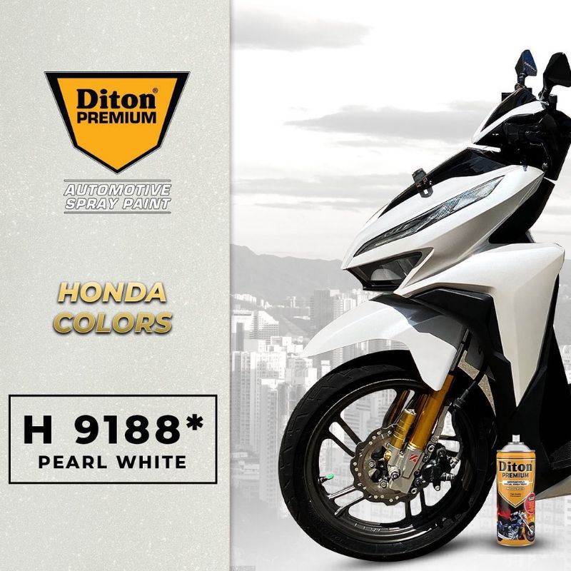 Diton Premium Paket Lengkap 3 Kaleng 400cc Putih Mutiara Pearl White 9188 White 9102 Clear Glossy 9128 Pilox Pilok Cat Semprot Spray Paint