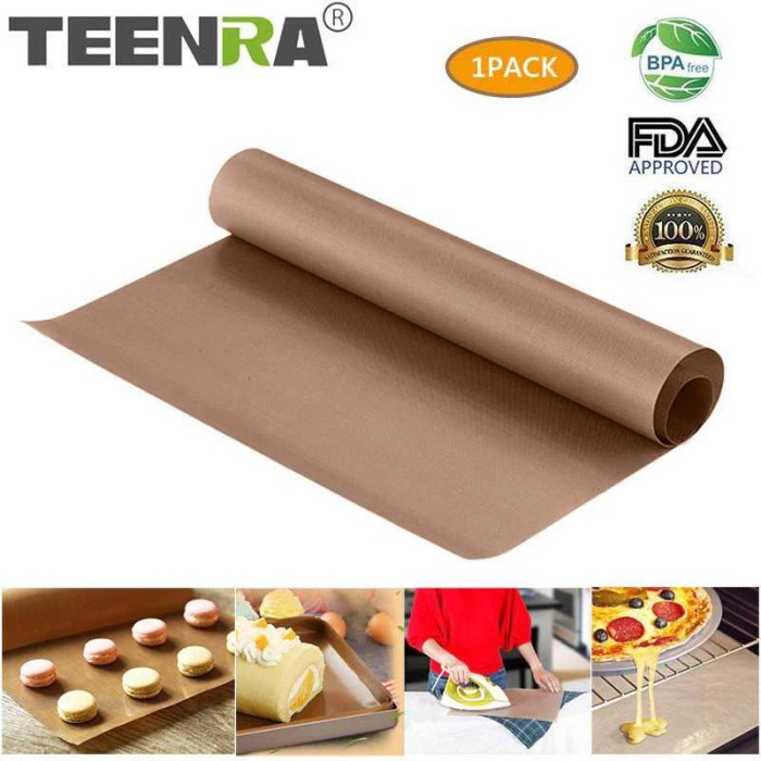Kertas Baking Silpat Baking Mat Silicone Coklat Reuseable Oven Baking Tray Mat 40X60