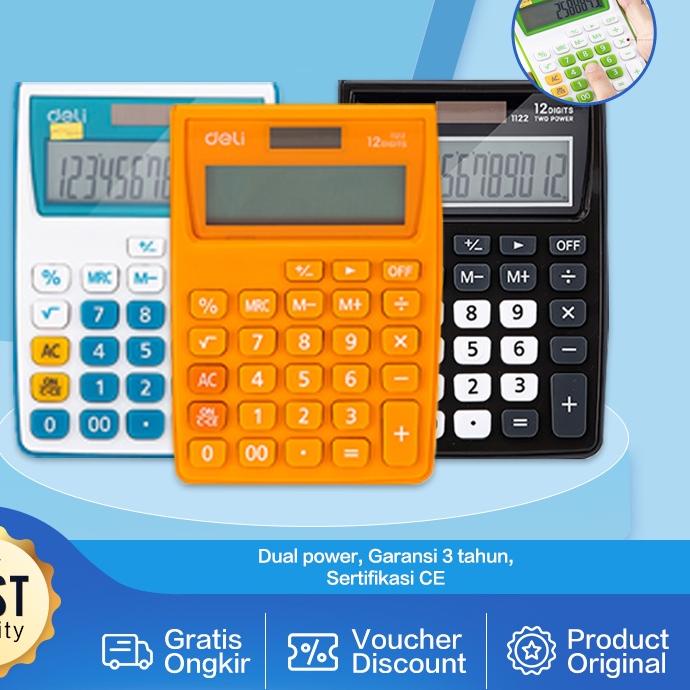 

Deli Kalkulator Portable 12 digit Layar D Besar Jelas Garansi 3 Tahun E1122 - ✓