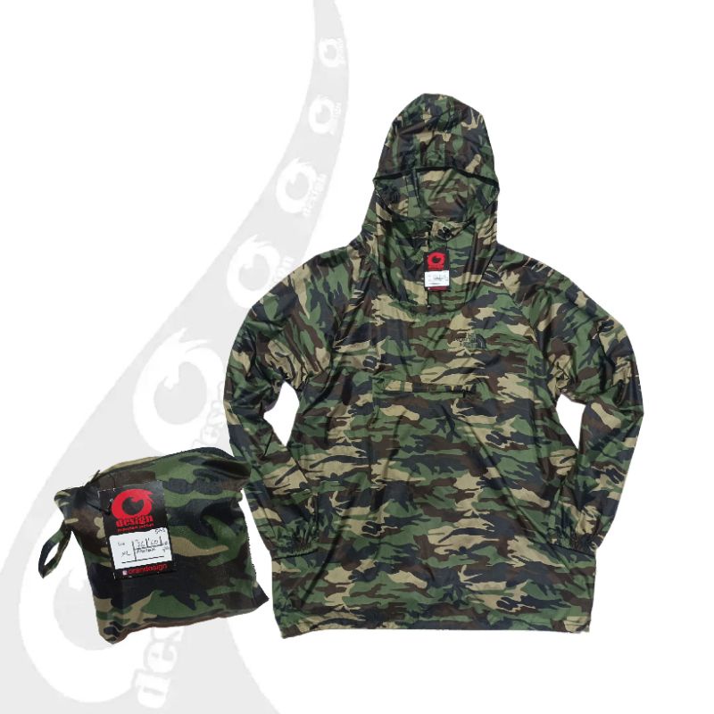 jaket fashion tnf anorak camo woodland army