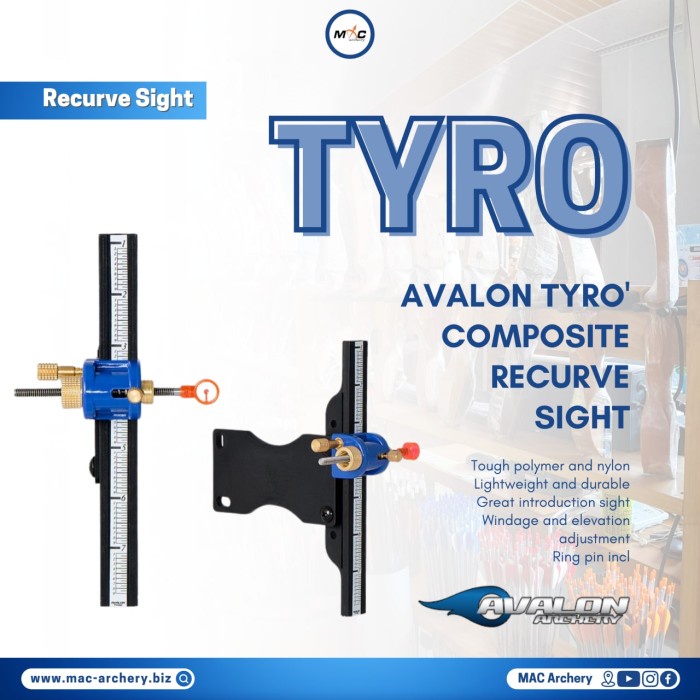 Recurve Sight Avalon Tyro Fisir Busur Panahan Untuk Pemula