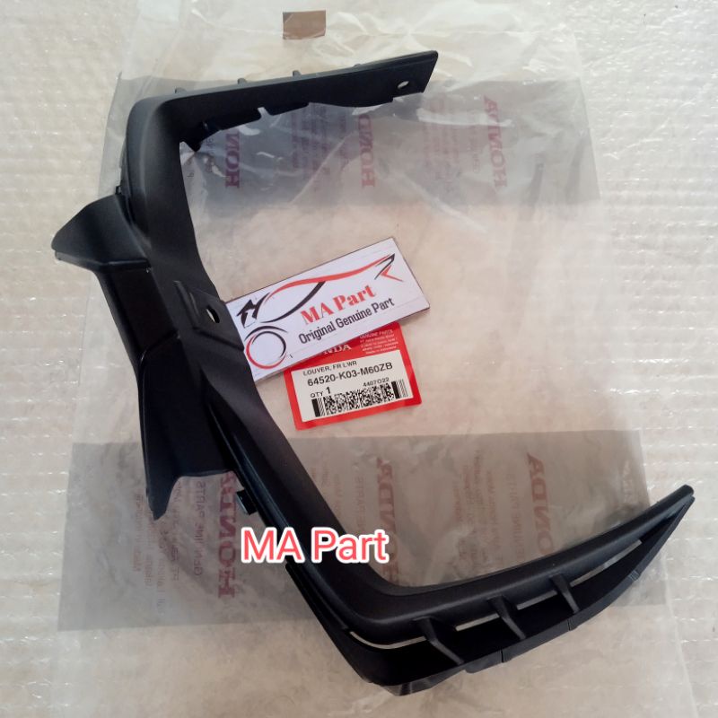 GARNIS LOUVER GARNISH SIRIP SAYAP BAWAH LAMPU DEPAN LOWER REVO X FI INJEKSI ORIGINAL 64520K03M60ZB