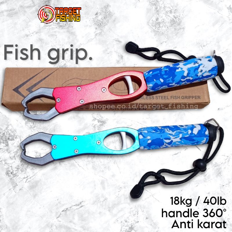Lip Grip Timbangan 18kg FISH GRIP Stainless Handle 360°