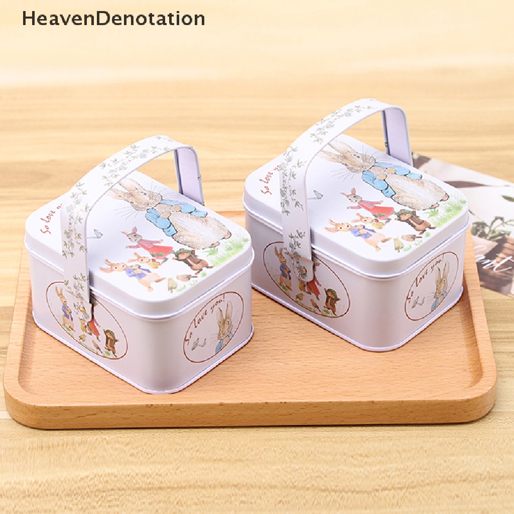 [HeavenDenotation] Vintage Tinplate Little White Rabbit Koper Candy Box Gift Box Penyimpanan Bisa HDV