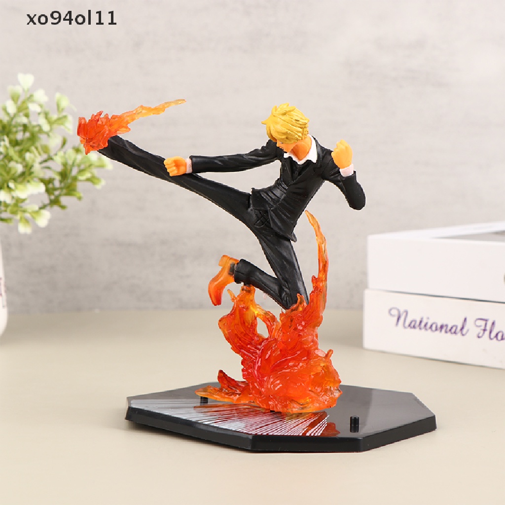 Xo 15 cm Anime One Piece Sanji Patung Hitam Kaki Api Versi Pertempuran Pvc Koleksi Onepiece Action Figure Model Mainan Hadiah OL