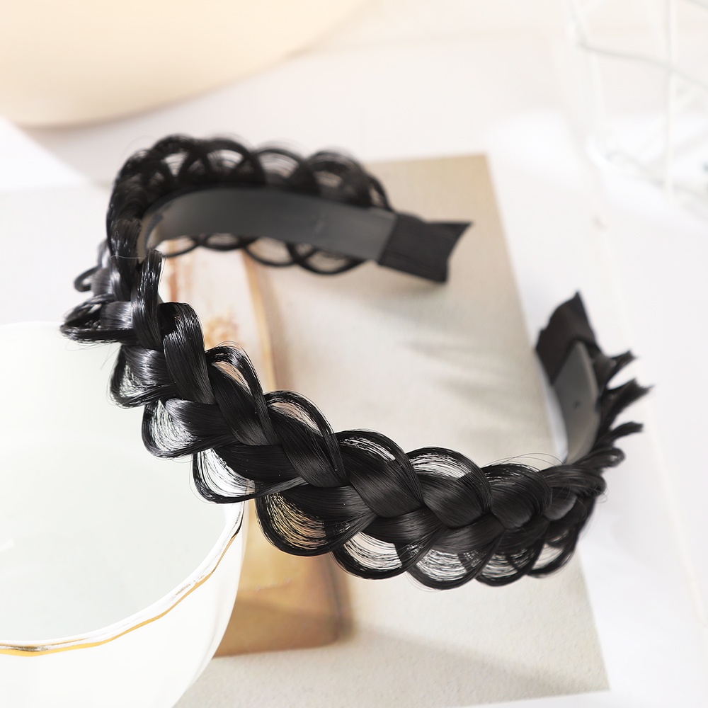 Korea Wig Bando Cewek Twist Kepang Anti Slip Rambut Band Aksesoris Rambut Wanita